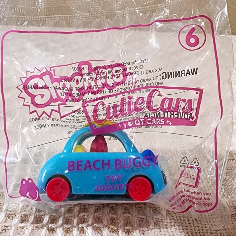 2019 Shopkins Cutie Cars BEACH BUGGY #6 Mini Car McDonalds Happy Meal Toy - NEW
